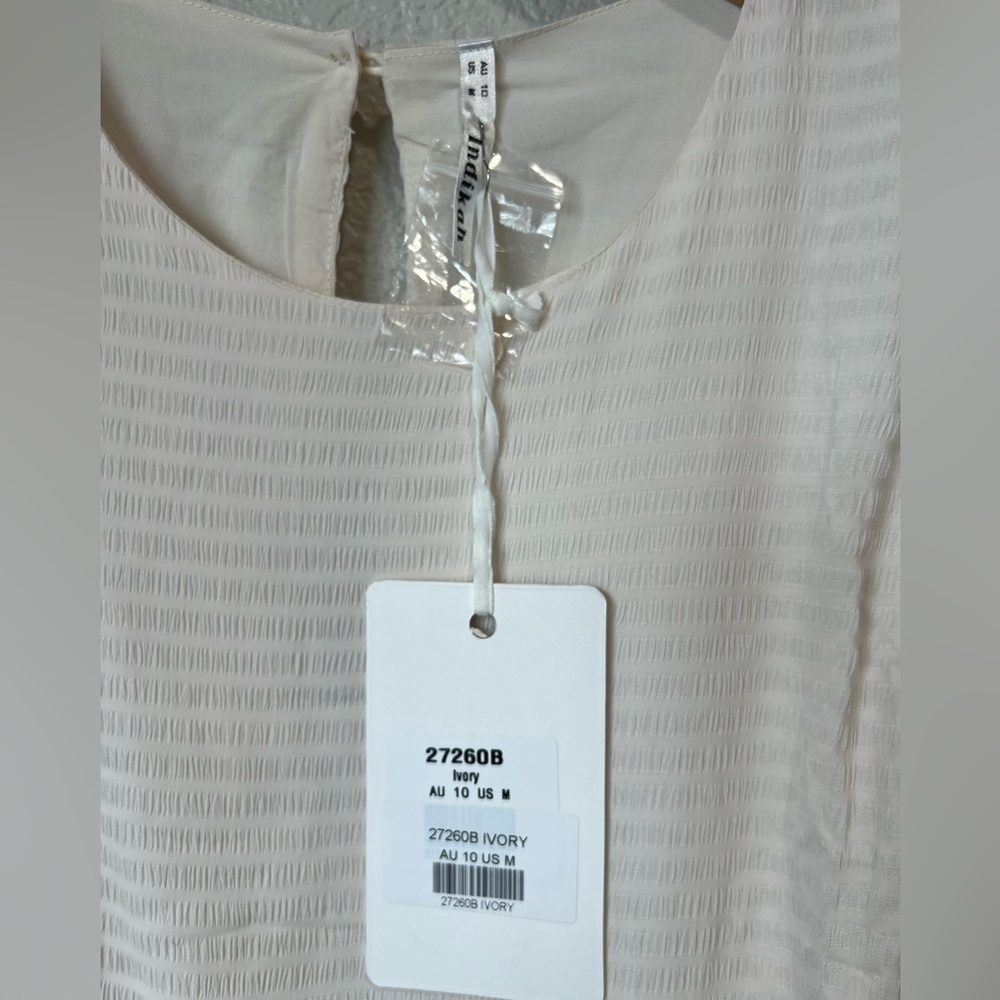 NWT Indikah Ivory Ruffle Tiered Dress, M - Picture 3 of 7